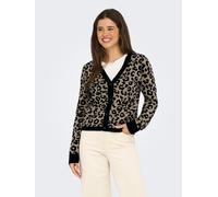 ONLY Regular Fit Cardigan mit V-Ausschnitt Modell 'ZOEY' in Sand Melange, Größe M