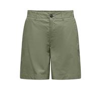 Shorts ONLY "ONLZORA MW BERMUDA SHORTS PNT", Damen, Gr. L (40), N-Gr, grün (oil grün), Web, Obermaterial: 100% Baumwolle, unifarben, loose fit knielang, Hosen Shorts, Baumwolle, locker geschnitten (50