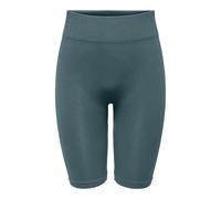 Trainingsshorts ONLY PLAY "ONPJAIA LIFE HW RIB CIR LONG SHORTS", Damen, Gr. M, N-Gr, mediterranea, Rippware, Obermaterial: 75% Nylon, 15% Polyamid, 10% Elasthan, unifarben, slim fit knielang, Hosen, i