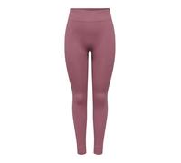Trainingstights ONLY PLAY "ONPJAIA LIFE HW LOUNGE", Damen, Gr. S, N-Gr, rose braun, Rippware, Obermaterial: 75% Nylon, 15% Polyamid, 10% Elasthan, unifarben, bequem knöchellang, Hosen, in gerippter St