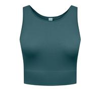 Trainingstop ONLY PLAY "ONPJAIA LIFE", Damen, Gr. XS, mediterranea, Jersey, Obermaterial: 75% Nylon, 15% Polyamid, 10% Elasthan, unifarben, slim fit kurz, Rundhals, Tops, Cropped Fit, in feiner Rippst