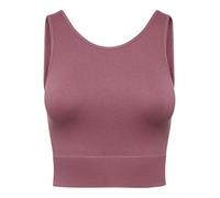 Trainingstop ONLY PLAY "ONPJAIA LIFE", Damen, Gr. XS, rose braun, Jersey, Obermaterial: 75% Nylon, 15% Polyamid, 10% Elasthan, unifarben, slim fit kurz, Rundhals, Tops, Cropped Fit, in feiner Rippstru