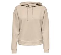 Kapuzensweatshirt ONLY PLAY "ONPLOUNGE LS HOOD SWEAT - NOOS", Damen, Gr. M, grau (pumice stone), Sweatware, Obermaterial: 80% Polyester, 15% Viskose, 5% Elasthan, unifarben, regular fit normal, Rundha