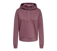 Kapuzensweatshirt ONLY PLAY "ONPLOUNGE LS HOOD SWEAT - NOOS", Damen, Gr. M, lila (rose braun), Sweatware, Obermaterial: 80% Polyester, 15% Viskose, 5% Elasthan, unifarben, regular fit normal, Rundhals