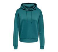Kapuzensweatshirt ONLY PLAY "ONPLOUNGE LS HOOD SWEAT - NOOS", Damen, Gr. S, mediterranea, Sweatware, Obermaterial: 80% Polyester, 15% Viskose, 5% Elasthan, unifarben, regular fit normal, Rundhals, ang