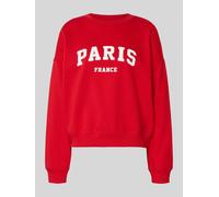 Only Oversized Sweatshirt aus Baumwoll-Mix Modell 'SWEAT LIFE' in Rot Melange, Größe L