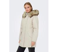 Parka ONLY "ONLNEWKATY PARKA LIFE OTW CC", Damen, Gr. M, moonbeam detail:nature fur, Web, Obermaterial: 100% Polyester, unifarben, modisch, regular fit, Langarm, Jacken (41423929-M) moonbeam detail:na