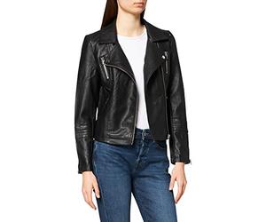ONLY Petite Damen Onlgemma Faux Leather Biker Petit Otw Fn Kunstlederjacke, Schwarz, 36 EU