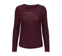 Strickpullover ONLY "ONLGEENA XO L/S PULLOVER KNT NOOS", Damen, Gr. L (40), rot (cabernet), Strick, Obermaterial: 65% Polyacryl, 35% Polyamid, unifarben, modisch, regular fit Po-bedeckend, Rundhals, L