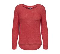 ONLY Damen Basic Strickpullover Einfarbiger Knitted Stretch Sweater Langarm Rundhals Shirt ONLGEENA, Farben:Coral Pink, Größe:XL