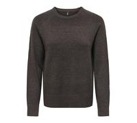 Strickpullover ONLY "ONLPRINCESS LS O-NECK RAGLAN KNT NOOS", Damen, Gr. S, braun (chocolate torte detail:melange), Strick, Obermaterial: 50% Viskose, 27% Nylon, 23% Polyester, meliert, regular fit nor