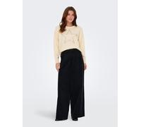 Strickpullover ONLY "ONLRENATA LS O-NECK BLING KNT", Damen, Gr. L, silber (weißcap gray detail:silber bling), Strick, Obermaterial: 93% Polyester, 4% Wolle, 3% Elasthan, unifarben, regular fit, Rundha