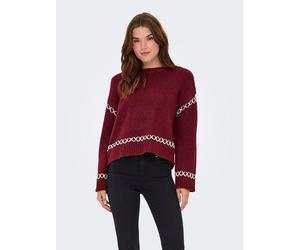 ONLY Pullover in Bordeaux - Größe L | Damen Pullover Cardigans