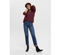 V-Ausschnitt-Pullover ONLY "ONLCAMILLA V-NECK L/S PULLOVER KNT NOOS", Damen, Gr. M, rot (port royale detail:melange), Strick, Obermaterial: 74% Polyacryl, 24% Polyester, 2% Elasthan, meliert, regular