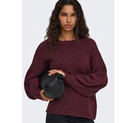 Strickpullover ONLY "ONLNELLIE LS O-NECK KNT NOOS", Damen, Gr. XS, winetasting detail:melange, Strick, Obermaterial: 49% Polyester, 21% Nylon, 21% Polyacryl, 7% Wolle, 2% Elasthan, meliert, regular fi