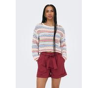 ONLY ONLGEENA LS O-NECK PATTERN LOOSE CC KNT Damen | BIRCH DUSTY R/SERPIA R/CORNFLOWER B/CASHMERE B | S