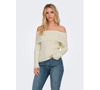ONLY Pullover Onlkatia LS Off-Shoulder KNT – Whitecap Gray meliert, Regular Fit – L