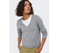 ONLY - ONLLOYAL LS V-NECK PULLO KNT NOOS Light Grey Melange - Gr. - L