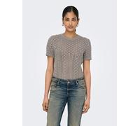 Kurzarmpullover ONLY "ONLSAGA LIFE SS O-NECK KNT NOOS", Damen, Gr. XL, fungi, Strick, Obermaterial: 70% Baumwolle, 30% Polyester, unifarben, regular fit normal, Rundhals, Pullover, Baumwollmischung, r
