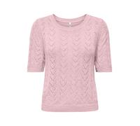 Kurzarmpullover ONLY "ONLSUNNY SS O-NECK KNT", Damen, Gr. L, pale lila, Strick, Obermaterial: 55% Polyacryl, 45% Nylon, unifarben, regular fit normal, Rundhals, Pullover, Kunstfaser, regular fit, Rund