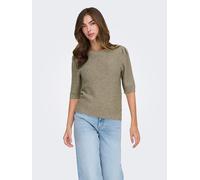 Strickpullover ONLY "ONLKATIA SS STRUCTURE O-NECK CC KNT", Damen, Gr. S, cub detail:melange, Strick, Obermaterial: 50% Viskose, 27% Nylon, 23% Polyester, meliert, Modisch, regular fit, Rundhals, Pullo