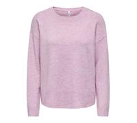 Strickpullover ONLY "ONLOLIVIA LS O-NECK CC KNT", Damen, Gr. S, rosa (rose smoke detail:melange), Strick, Obermaterial: 84% Polyester, 7% Polyacryl, 5% Wolle, 4% Elasthan, meliert, regular fit normal,