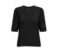 Strickpullover ONLY "ONLKATIA SS STRUCTURE O-NECK CC KNT", Damen, Gr. S, schwarz, Strick, Obermaterial: 50% Viskose, 27% Nylon, 23% Polyester, unifarben, modisch, regular fit, Rundhals, Langarm, Pullo