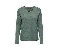 V-Ausschnitt-Pullover ONLY "ONLCAMILLA V-NECK L/S PULLOVER KNT NOOS" Gr. XS (34), grün (laurel wreath detail:melange) Damen Pullover (28275729-XS) laurel wreath detail:melange