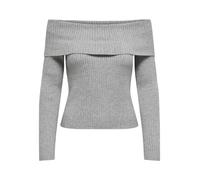 Only Slim Fit Strickpullover aus Viskose-Mix Modell 'KATIA' in Mittelgrau Melange, Größe M