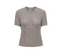 Kurzarmpullover ONLY "ONLSAGA LIFE SS O-NECK KNT NOOS", Damen, Gr. XL, fungi, Strick, Obermaterial: 70% Baumwolle, 30% Polyester, unifarben, regular fit normal, Rundhals, Pullover, Baumwollmischung, r