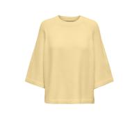 Strickpullover ONLY "ONLSIMONI 3/4 PULLOVER KNT NOOS", Damen, Gr. M, mellow gelb detail:melange, Strick, Obermaterial: 74% Polyacryl, 24% Polyester, 2% Elasthan, meliert, regular fit hüftlang, Rundhal