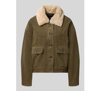 ONLY Regular Fit Bomberjacke mit Teddy-Umlegekragen Modell 'MARTA' in Oliv, Größe S