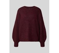 ONLY Regular Fit Pullover mit Woll-Anteil Modell 'NELLIE' in Bordeaux Melange, Größe XS