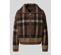 ONLY Regular Fit Strickjacke mit Allover-Muster Modell 'MAROON' in Schoko, Größe M