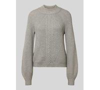 Only Regular Fit Strickpullover aus Viskose-Mix Modell 'KATIA' in Mittelgrau Melange, Größe XS