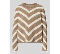 Strickpullover ONLY "ONLELIZA L/S PULLOVER KNT NOOS" Gr. S (36), beige (mermaid stripes wg) Damen Pullover (11489739-S) mermaid stripes wg