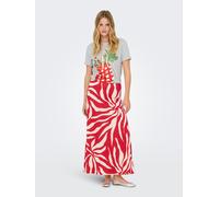 Maxirock ONLY "ONLCHIGO SAKURA LONG SKIRT WVN", Damen, Gr. S, barbados cherry aop:flower, Web, Obermaterial: 55% Viskose, 45% Nylon, bedruckt, knöchellang, Röcke Maxirock, Viskosemischung (31198915-S)