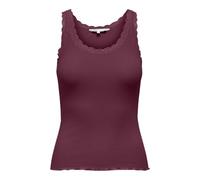 ONLY Slim Fit Tanktop aus Baumwoll-Mix Modell 'SARA SHARAI' in Bordeaux, Größe S