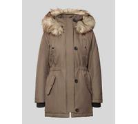 Parka ONLY "ONLIRIS FUR WINTER PARKA LIFE CC OTW", Damen, Gr. S, beige (stone gray detail:nature fur), Web, Obermaterial: 100% Polyester, unifarben, Modisch, regular fit taillenbedeckt, hoch geschloss