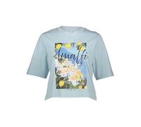 T-Shirt ONLY "ONLVEGA NEW S/S VIBE TOP BOX JRS", Damen, Gr. S, winter sky print:amalfi, Jersey, Obermaterial: 100% Baumwolle, bedruckt, regular fit normal, Rundhals, Shirts T-Shirt, Baumwolle, regular