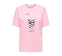 ONLY Regular Fit T-Shirt aus reiner Bio-Baumwolle Modell 'BURST' in Rosa, Größe S