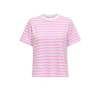ONLY Damen Onllivina S/S Tee JRS T-Shirt, Bonbon/Stripes:White Stripes, X-Small