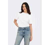 Kurzarmshirt ONLY "ONLMONJA S/S STUDS TEE JRS", Damen, Gr. L, weiß detail:studs, Jersey, Obermaterial: 100% Baumwolle, Glitzermuster, modisch, regular fit, Rundhals, Kurzarm, Shirts, mit Glitzer-Effek