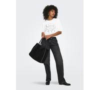 Kurzarmshirt ONLY "ONLFREE MAYA S/S PRINT TOP BOX JRS", Damen, Gr. M, weiß (cloud dancer print:creative), Jersey, Obermaterial: 70% Modal, 30% Polyester, bedruckt, regular fit normal, Rundhals, Shirts