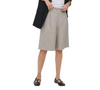 Bermudas ONLY "ONLLINDA HW MEL LONG SHORTS TLR NOOS", Damen, Gr. 38, N-Gr, fungi detail:w melange, Web, Obermaterial: 97% Polyester, 3% Elasthan, meliert, loose fit kniefrei, Hosen Bermudas, Materialm