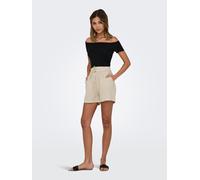 ONLY Loose Fit Shorts aus reiner Baumwolle Modell 'TIZANA' in Beige, Größe XS