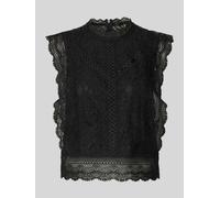 Only Slim Fit Blusentop mit Baumwoll-Viskose-Lyocell-Anteil Modell 'KARO' in Black, Größe XL