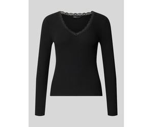 ONLY Slim Fit Langarmshirt aus Baumwoll-Mix Modell 'SARA SHARAI' in Black, Größe S