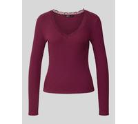 ONLY Slim Fit Langarmshirt aus Baumwoll-Mix Modell 'SARA SHARAI' in Bordeaux, Größe M