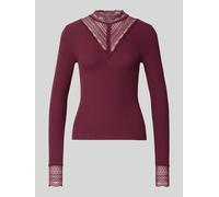 ONLY Slim Fit Langarmshirt aus Viskose-Mix Modell 'TILDE' in Bordeaux, Größe L